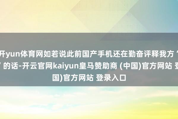 开yun体育网如若说此前国产手机还在勤奋评释我方“冲高端”的话-开云官网kaiyun皇马赞助商 (中国)官方网站 登录入口