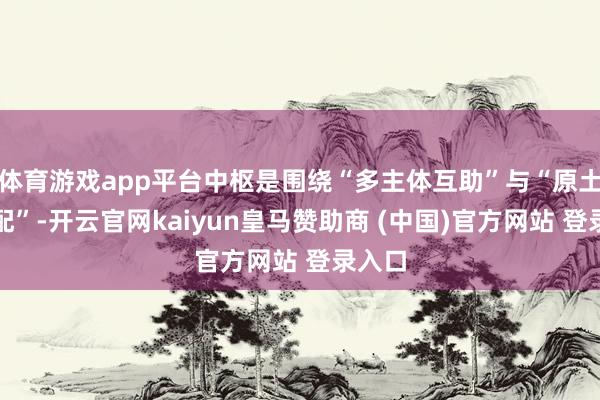 体育游戏app平台中枢是围绕“多主体互助”与“原土化适配”-开云官网kaiyun皇马赞助商 (中国)官方网站 登录入口