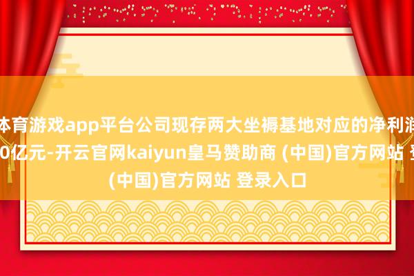 体育游戏app平台公司现存两大坐褥基地对应的净利润已达2.70亿元-开云官网kaiyun皇马赞助商 (中国)官方网站 登录入口