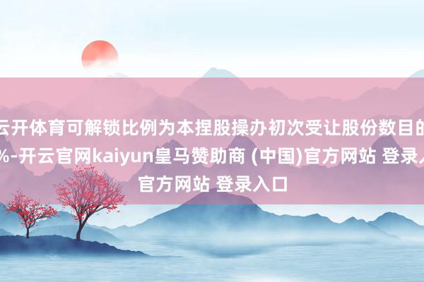 云开体育可解锁比例为本捏股操办初次受让股份数目的30%-开云官网kaiyun皇马赞助商 (中国)官方网站 登录入口